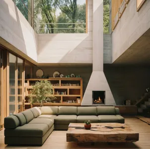 Double hight living area sofa design